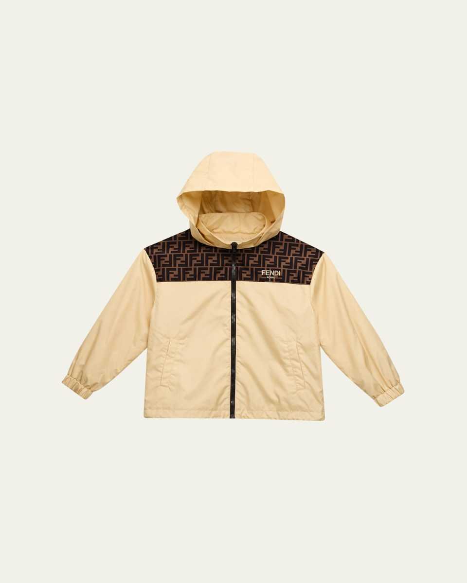 Boy's FF Monogram Windbreaker, Size 8-12